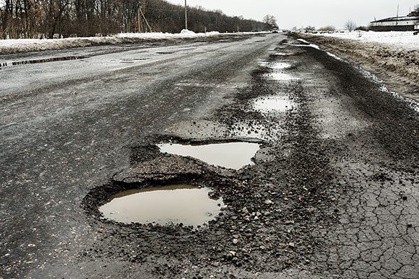 Road with potholes