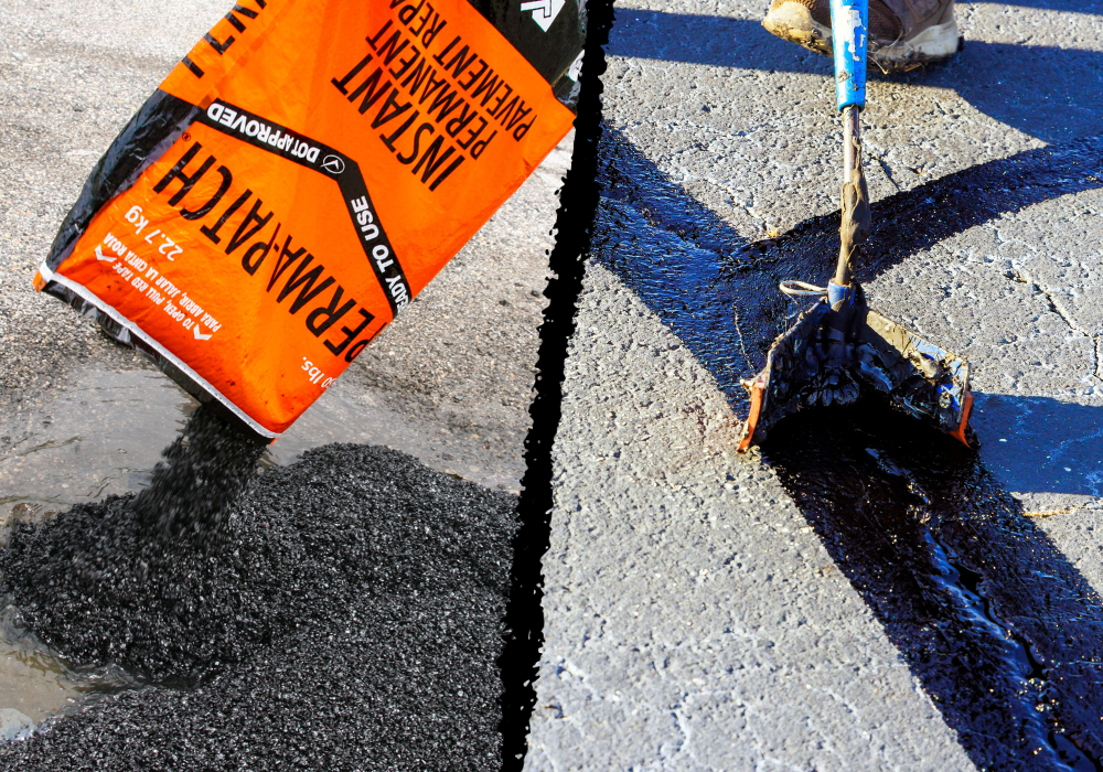 asphalt pothole repair and crack sealant repair