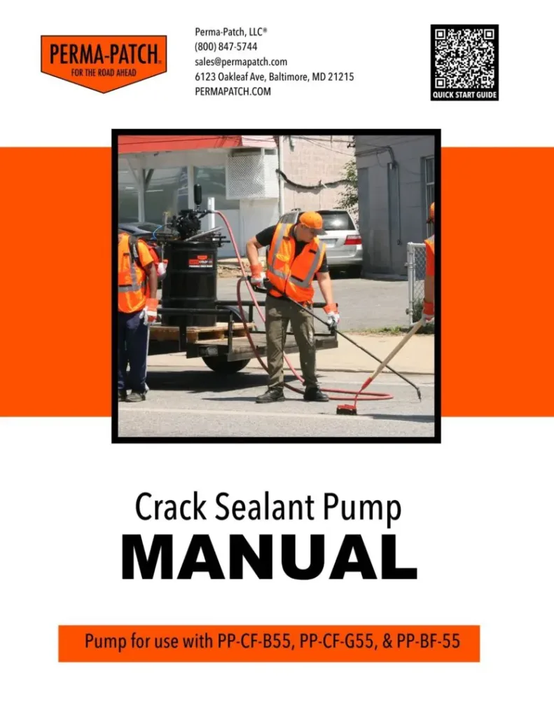 Crack Sealant Pump Manual Cover